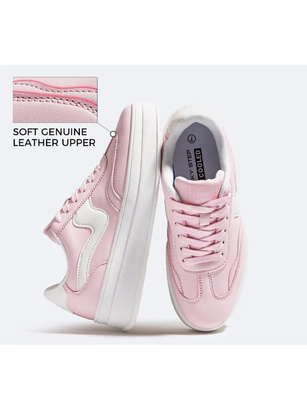 🆕Women's Pink Platform Fashion Sneakers Thick Sole Casual Walking Shoes